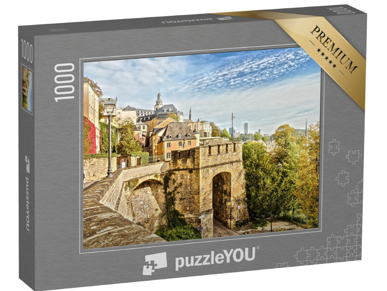puzzle 1000 dílků „Centrum Lucemburku, malebný výhled“