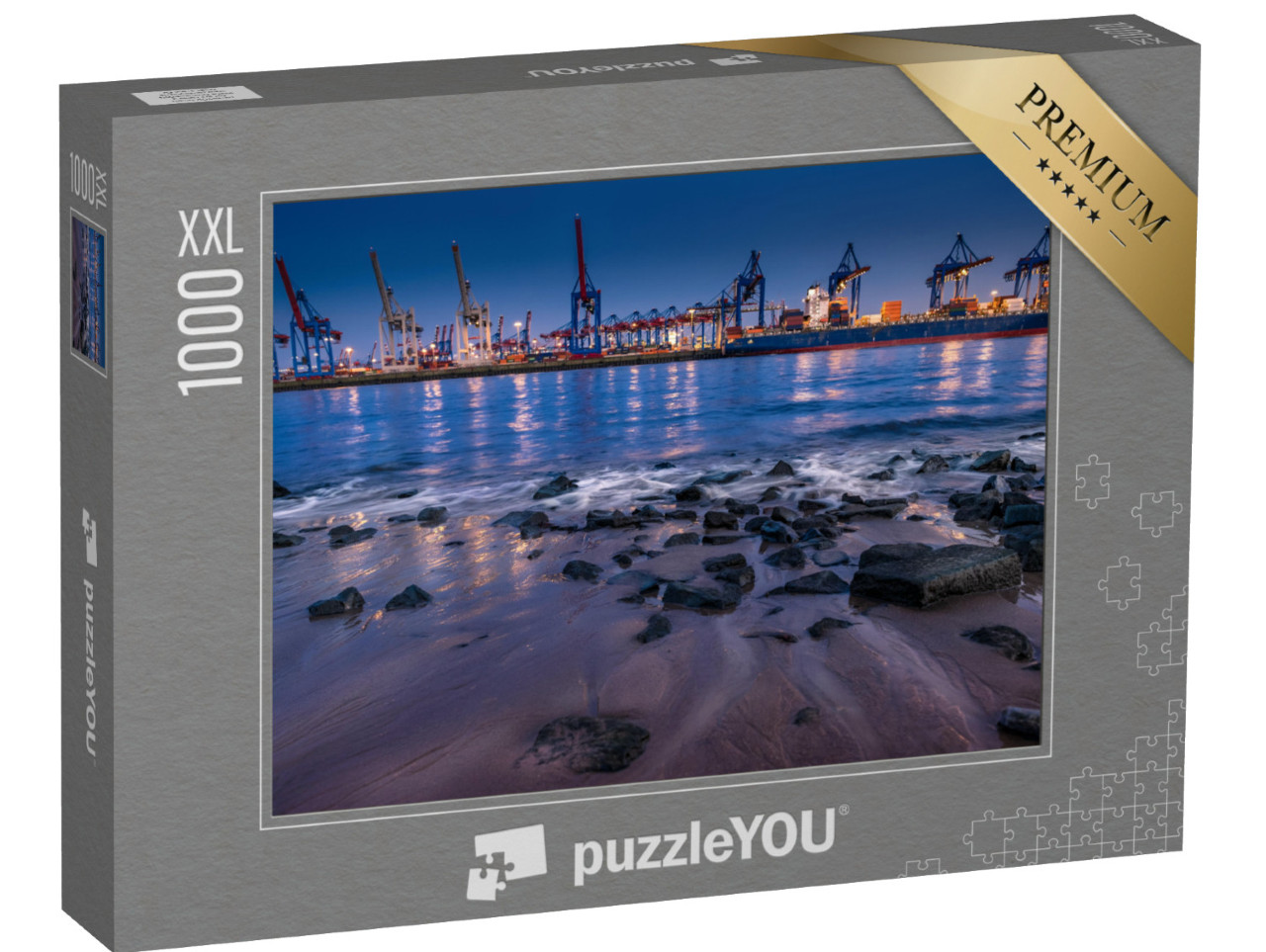 puzzle 1000 dílků XXL „Hamburský přístav v noci“