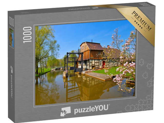 puzzle 1000 dílků „Radduschmühle, Spreewald na jaře, Braniborsko“