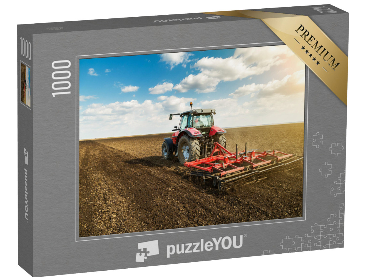 puzzle 1000 dílků „Traktor připravující půdu“