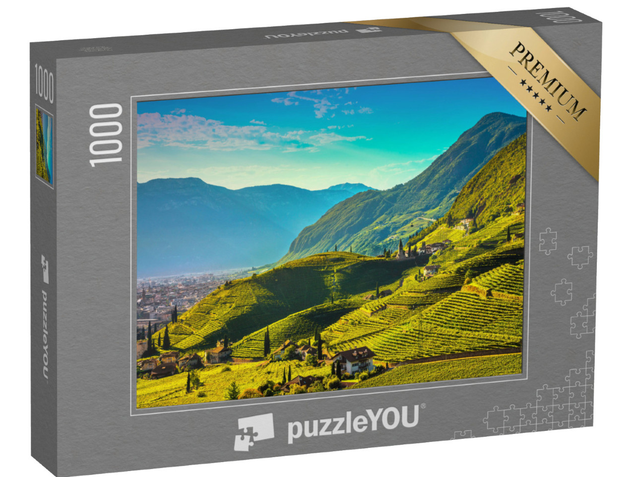 puzzle 1000 dílků „Vinice Santa Maddalena, Jižní Tyrolsko“