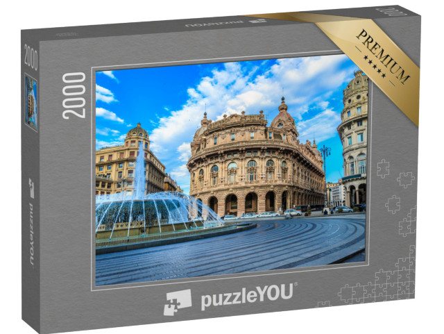 puzzle 2000 dílků „Hlavní náměstí Piazza De Ferrari v Janově Itálie“