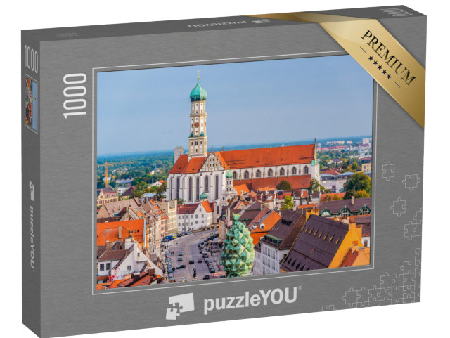 puzzle 1000 dílků „Pohled na katedrály a město Augsburg, Německo“