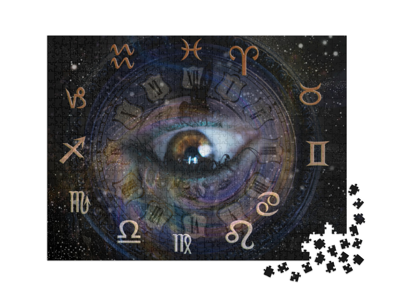 puzzle 1000 dílků XXL „Astrologie, dvanáct znamení zvěrokruhu“