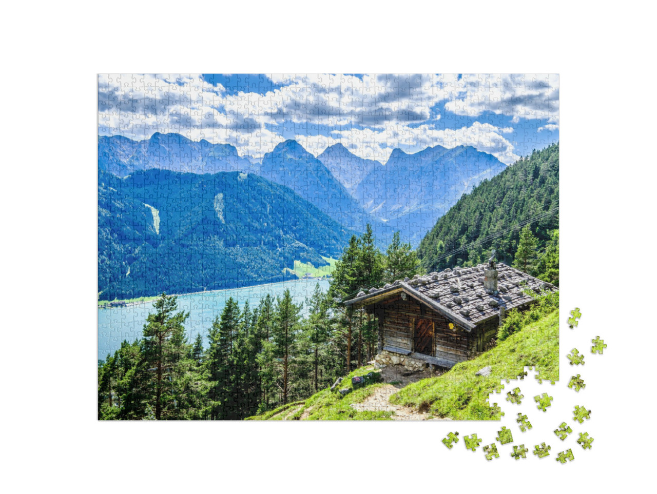 puzzle 1000 dílků „Jezero Achensee v Rakousku u Pertisau“