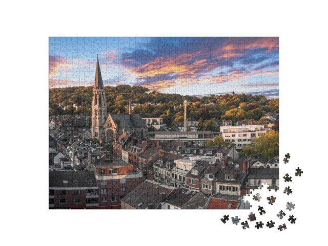 puzzle 1000 dílků „Panoramatický pohled na Lousberg v Cáchách, Německo“