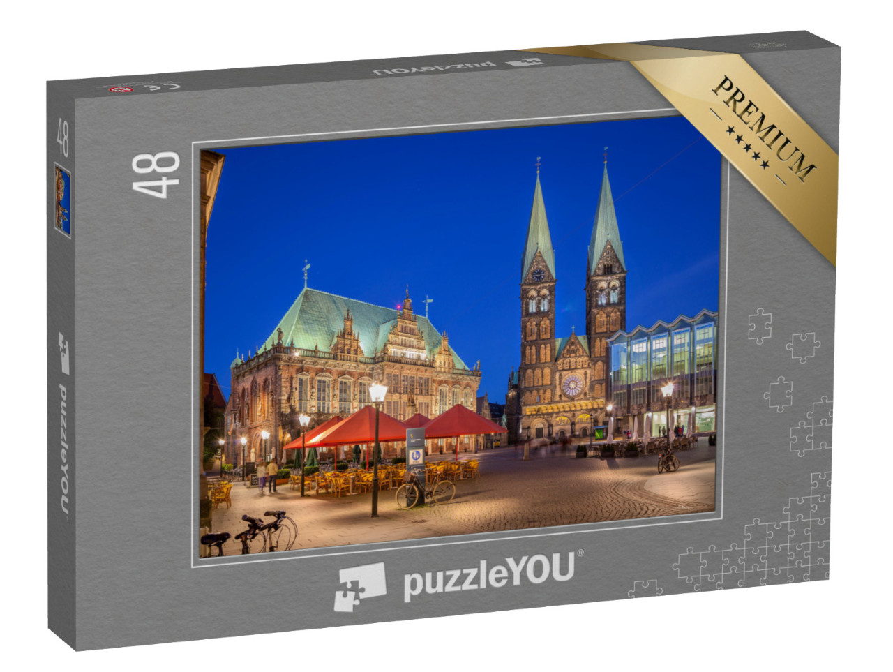 puzzle 48 dílků „Brémské tržiště v centru hanzovního města Brémy“
