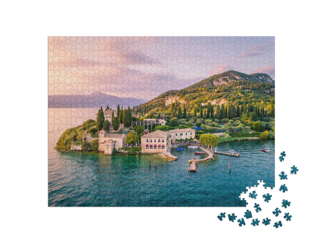 puzzle 1000 dílků „Punta San Vigilio u jezera Garda, Itálie“