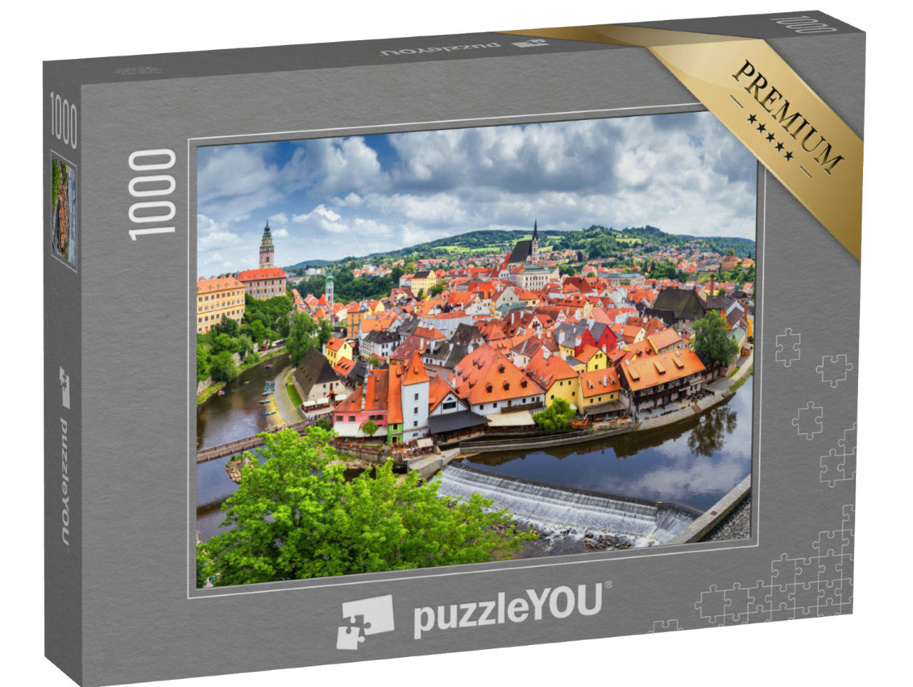 puzzle 1000 dílků „Výhled na Český Krumlov a řeku Vltavu, Česká republika“