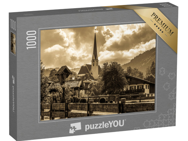 puzzle 1000 dílků „Pohled na jezero Tegernsee v Bavorsku“