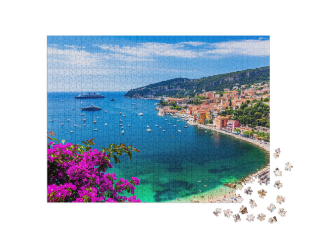 puzzle 1000 dílků „Villefranche sur Mer, Francie, pobřežní město na Francouzské riviéře“