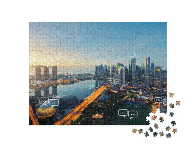 puzzle 1000 dílků „Komunikace v Singapuru“
