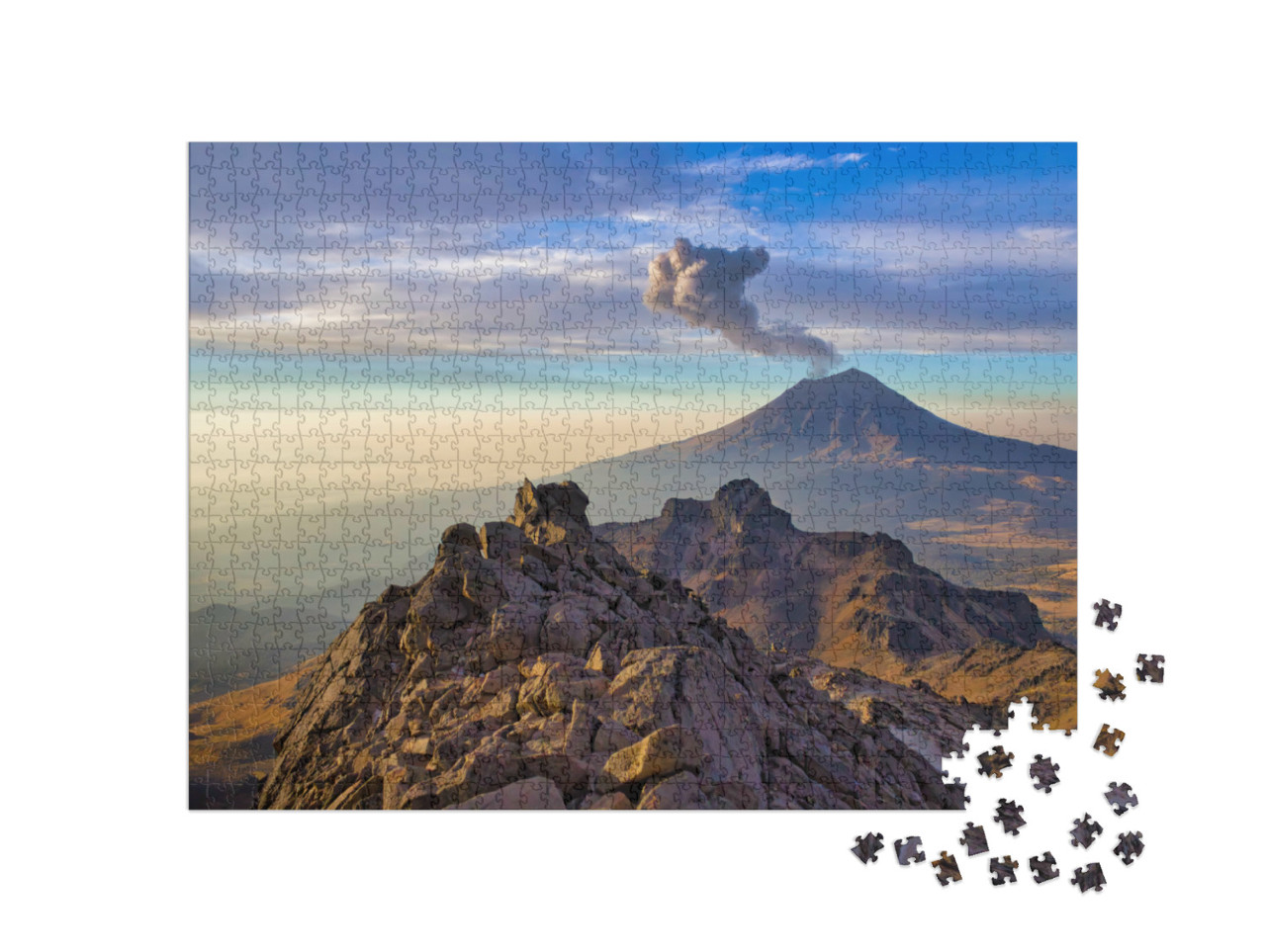 puzzle 1000 dílků „Erupce sopky Popocatepetl v Mexiku“