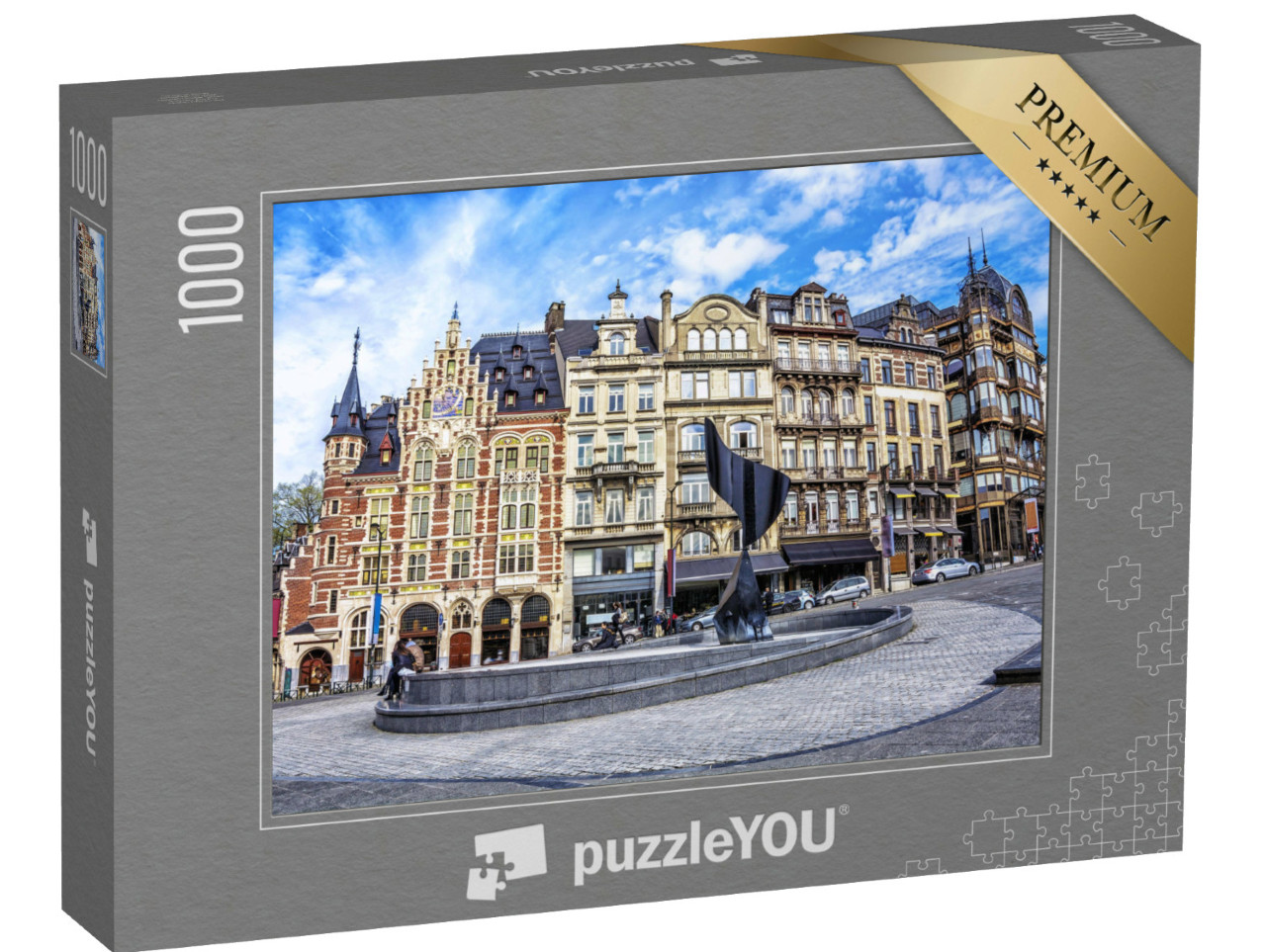 puzzle 1000 dílků „Tradiční budovy a domy v Bruselu, Belgie“