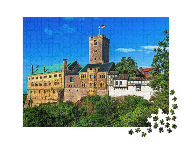 puzzle 1000 dílků XXL „Hrad Wartburg v Eisenachu, Durynsko, Německo“