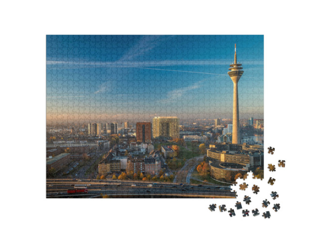 puzzle 1000 dílků „Televizní věž v Düsseldorfu, Německo“