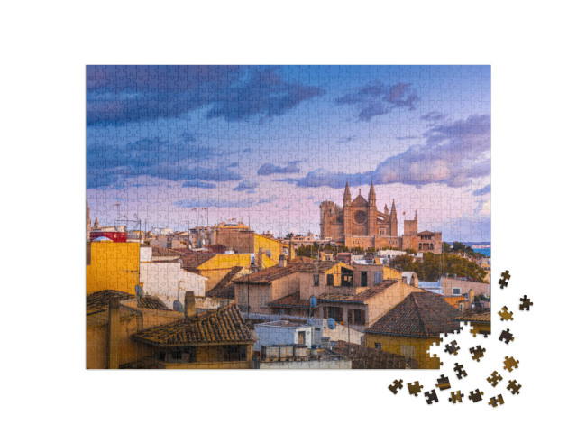 puzzle 1000 dílků „Panoramatický pohled na Palma de Mallorca, Baleáry, Španělsko“