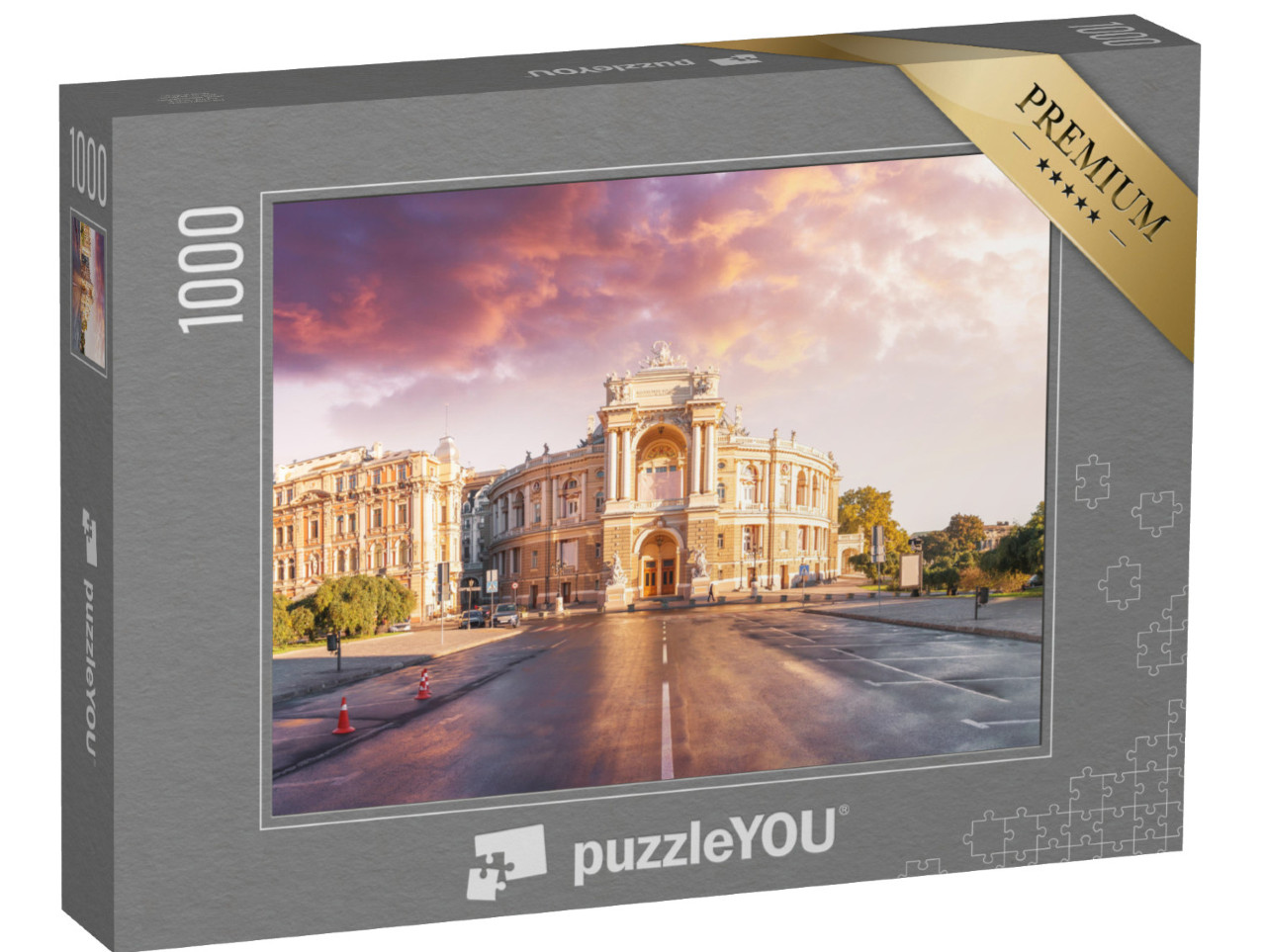 puzzle 1000 dílků „Panorama Oděsy s operou a divadlem, Ukrajina“