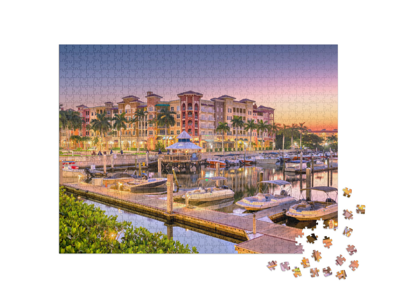 puzzle 1000 dílků „Ranní panorama na vodě: Naples, Florida, USA“
