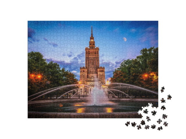 puzzle 1000 dílků „Pohled na Palác kultury a vědy ve Varšavě, Polsko“
