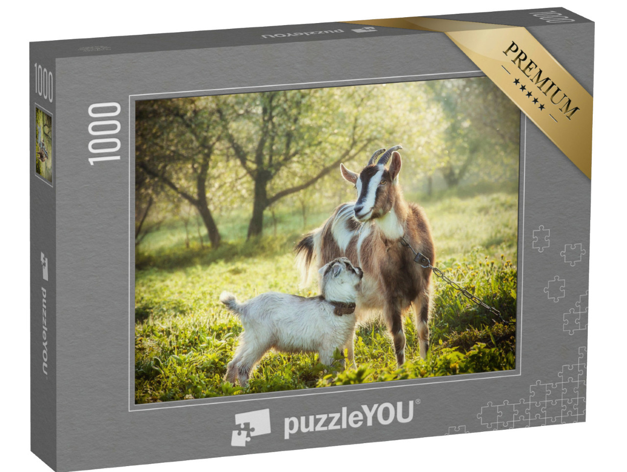 puzzle 1000 dílků „Koza s kůzletem“