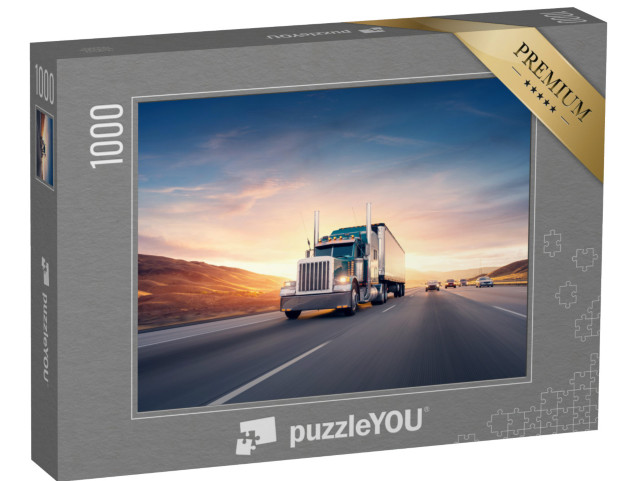 puzzle 1000 dílků „Americký kamion na dálnici“