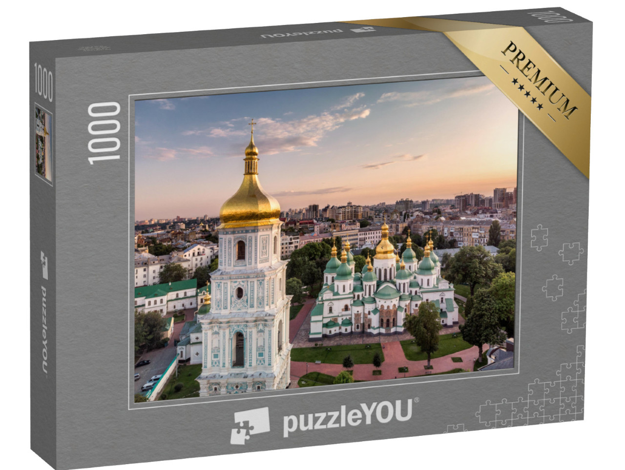 puzzle 1000 dílků „Zvonice a katedrála svaté Sofie, Kyjev, Ukrajina“