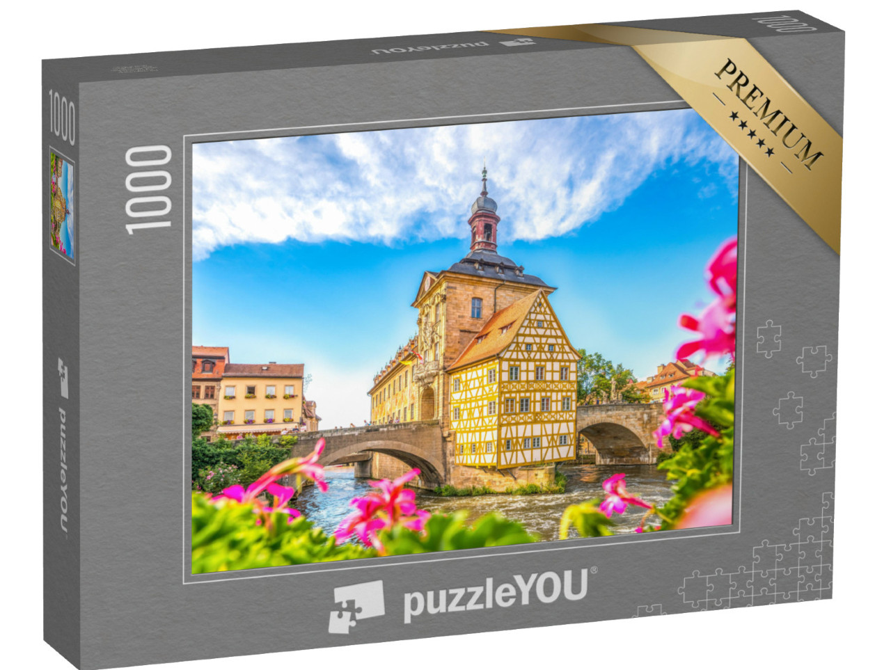 puzzle 1000 dílků „Skvělý pohled na radnici v Bambergu, Německo“