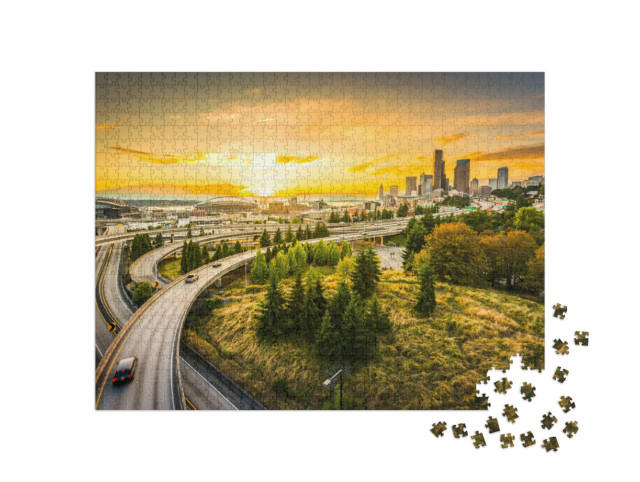 puzzle 1000 dílků „Dálnice do Seattlu, USA“