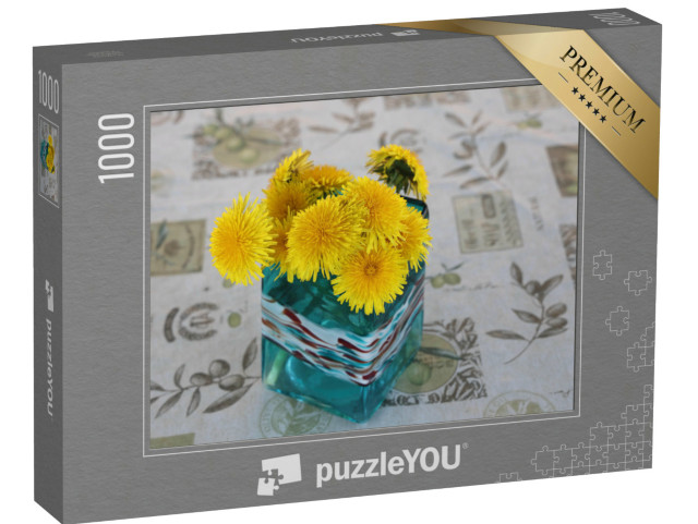 puzzle 1000 dílků „Pampelišky za slunečného dne. Pampelišky na jaře. Kvetoucí...“