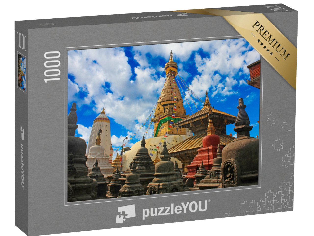 puzzle 1000 dílků „Krásný pohled na Swayambhunath neboli Opičí chrám v Káthmándú, Nepál“