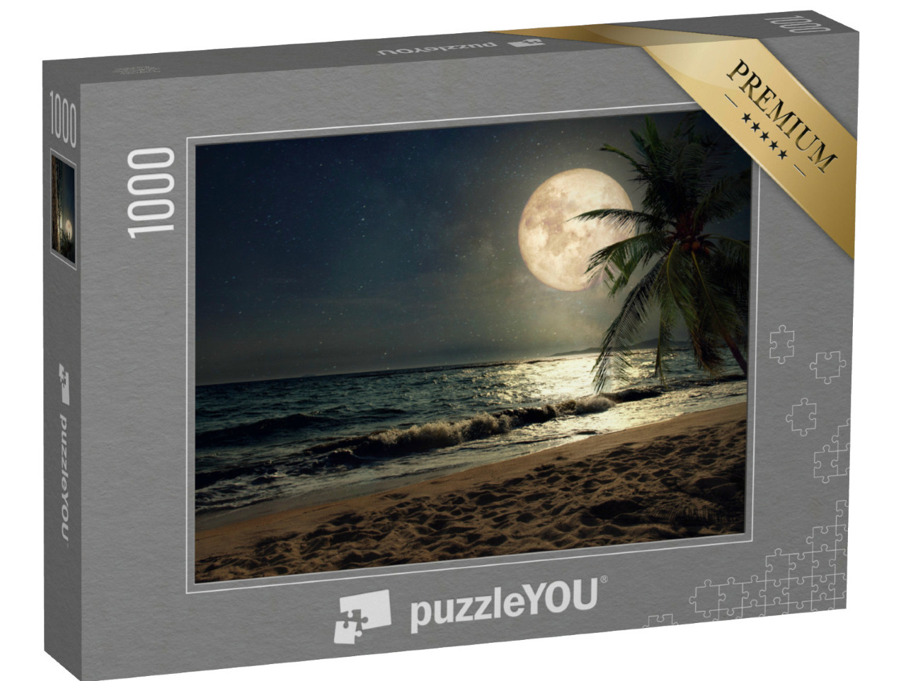 puzzle 1000 dílků „Tropická pláž za úplňku“