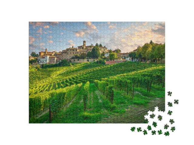 puzzle 1000 dílků „Vesnice Neive a vinice Langhe“