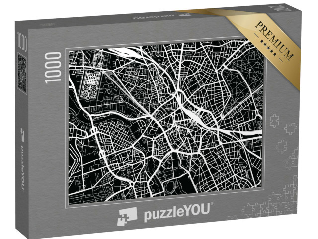 puzzle 1000 dílků „Vektorová mapa Hannoveru, Německo“