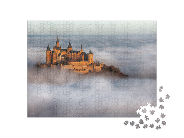 puzzle 1000 dílků „Německý hrad Hohenzollern nad mraky“