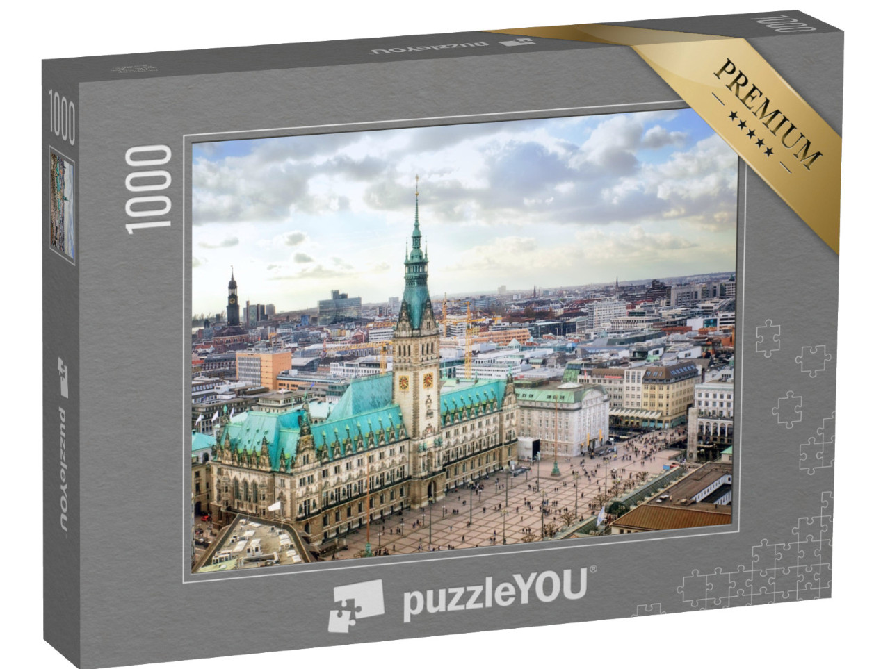 puzzle 1000 dílků „Působivá radnice v Hamburku, Německo“