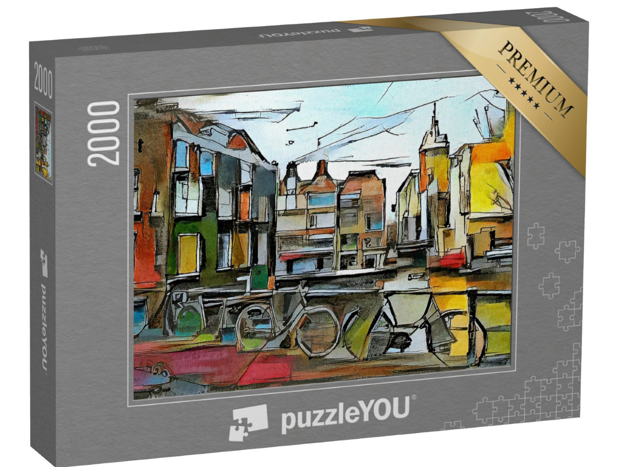 puzzle 2000 dílků „Evropská krajina ze série triptychů inspirovaných Picassem“