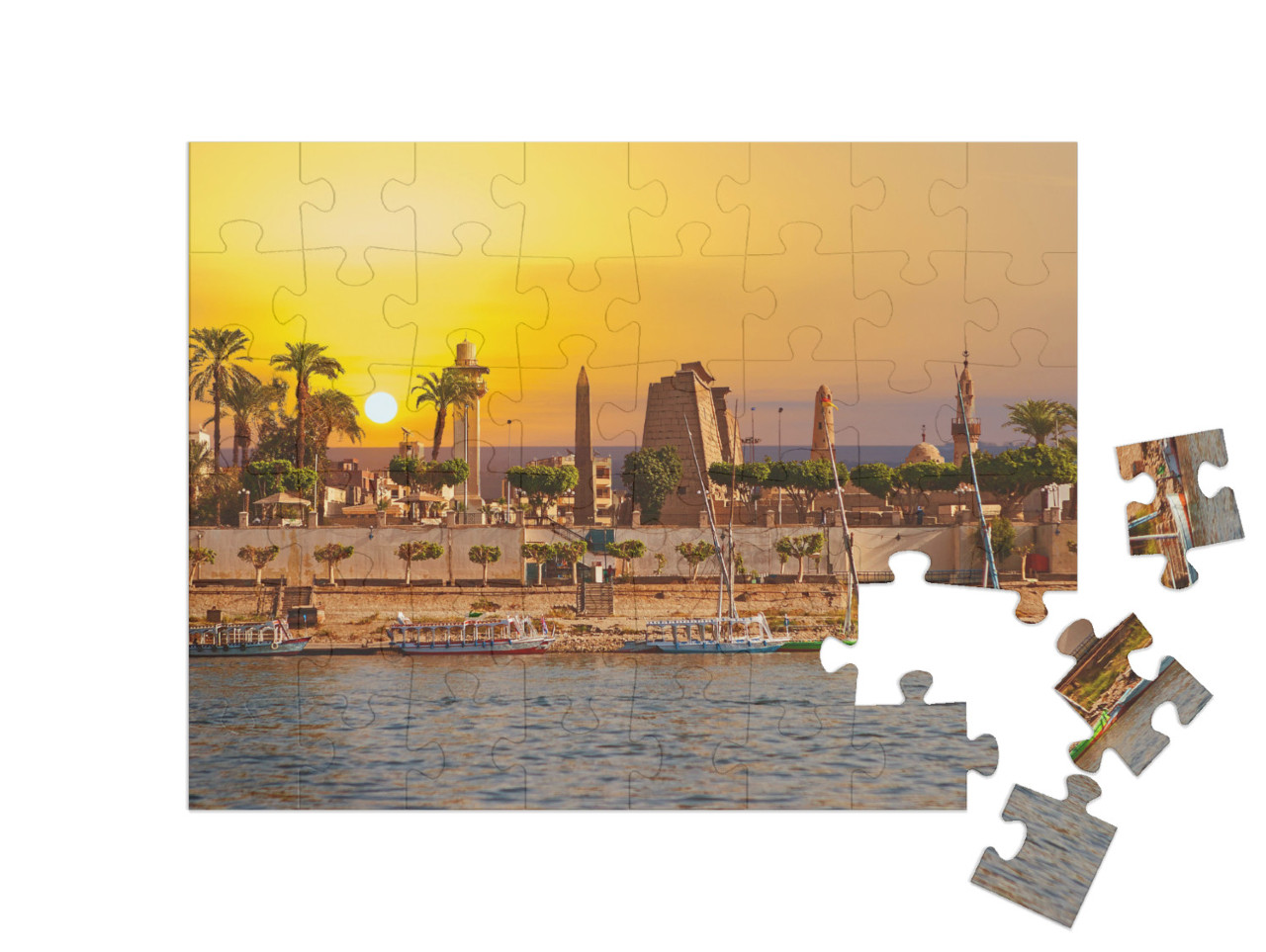 puzzle 48 dílků „Slunečný den na Nilu v Luxoru, Egypt“