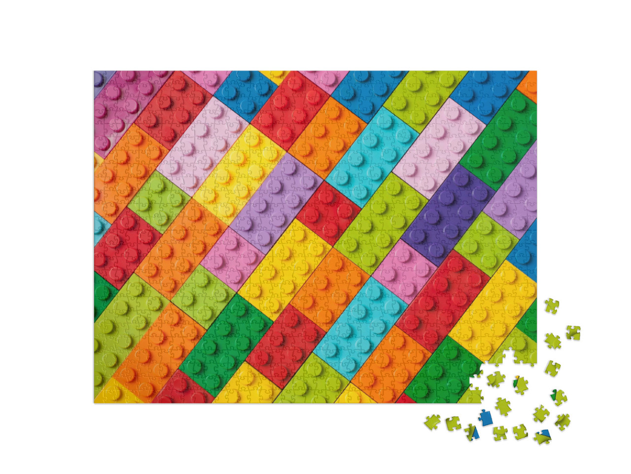 puzzle 1000 dílků „Vzory z barevných plastových kostek“