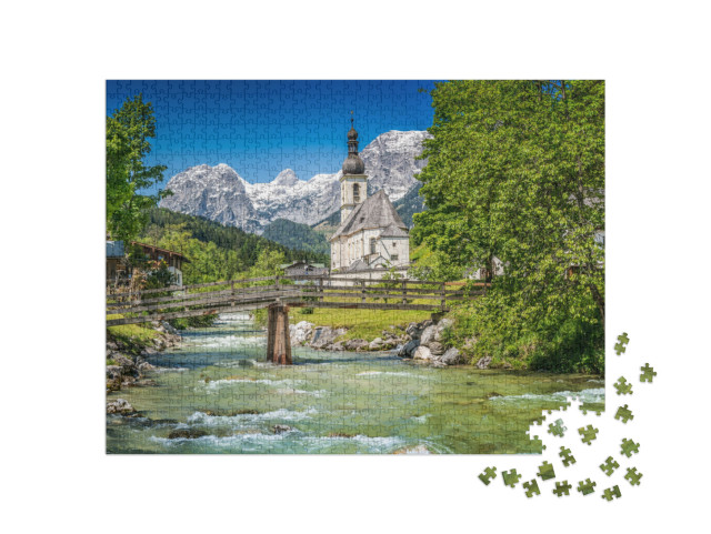 puzzle 1000 dílků „Svatý Šebestián v Ramsau, Národní park Berchtesgadener Land, Německo“