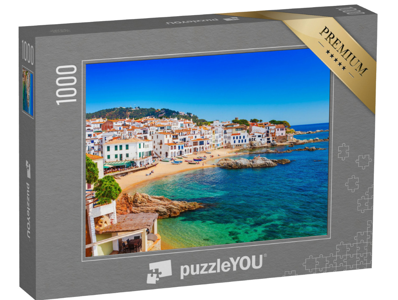 puzzle 1000 dílků „Calella de Palafrugell, malebná rybářská vesnice na pobřeží Costa Brava, Španělsko“