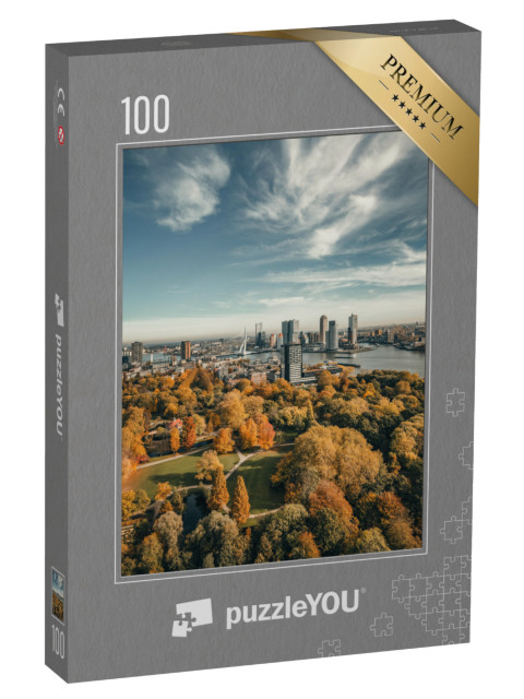 puzzle 100 dílků „Panorama Rotterdamu, Nizozemsko“