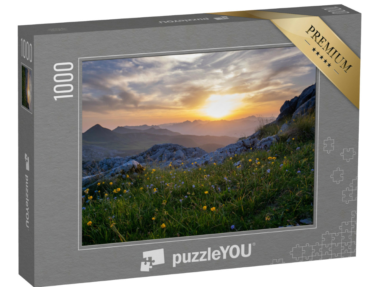puzzle 1000 dílků „Západ slunce na hoře Taljanka, Albánie“