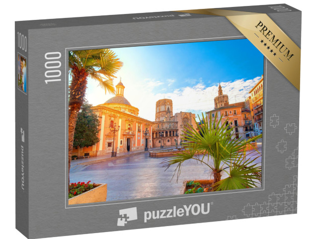 puzzle 1000 dílků „Náměstí Panny Marie: katedrála ve Valencii při východu slunce“