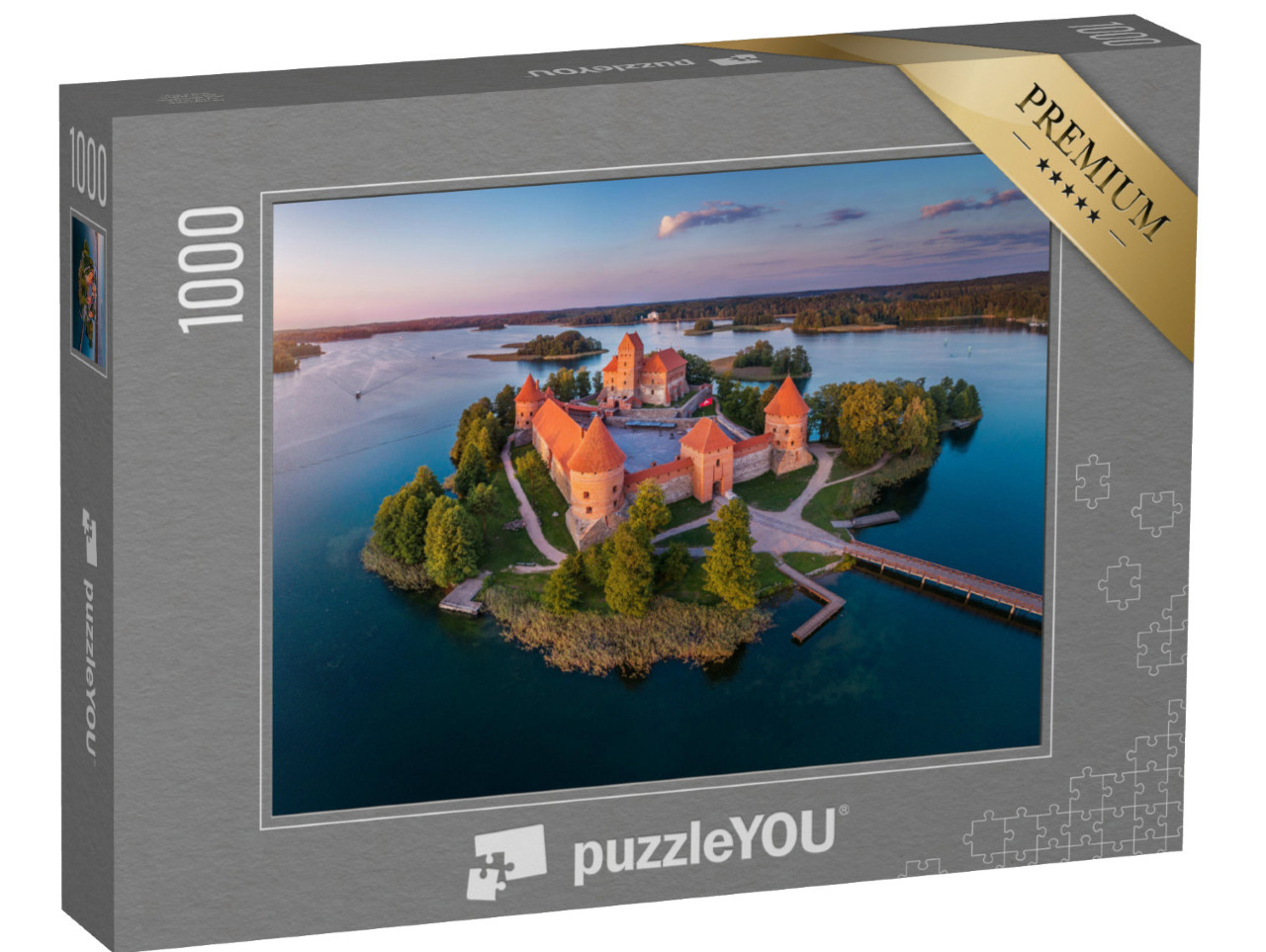 puzzle 1000 dílků „Hrad Trakai na jezeře Galve, Litva“