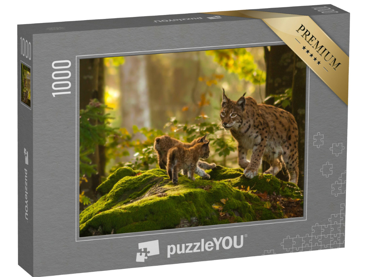 puzzle 1000 dílků „Mladí rysi“