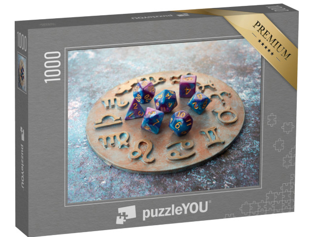 puzzle 1000 dílků „Horoskopový kruh s věšteckými kostkami“