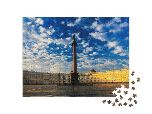 puzzle 1000 dílků „Ráno na Palácovém náměstí, Petrohrad, Rusko“