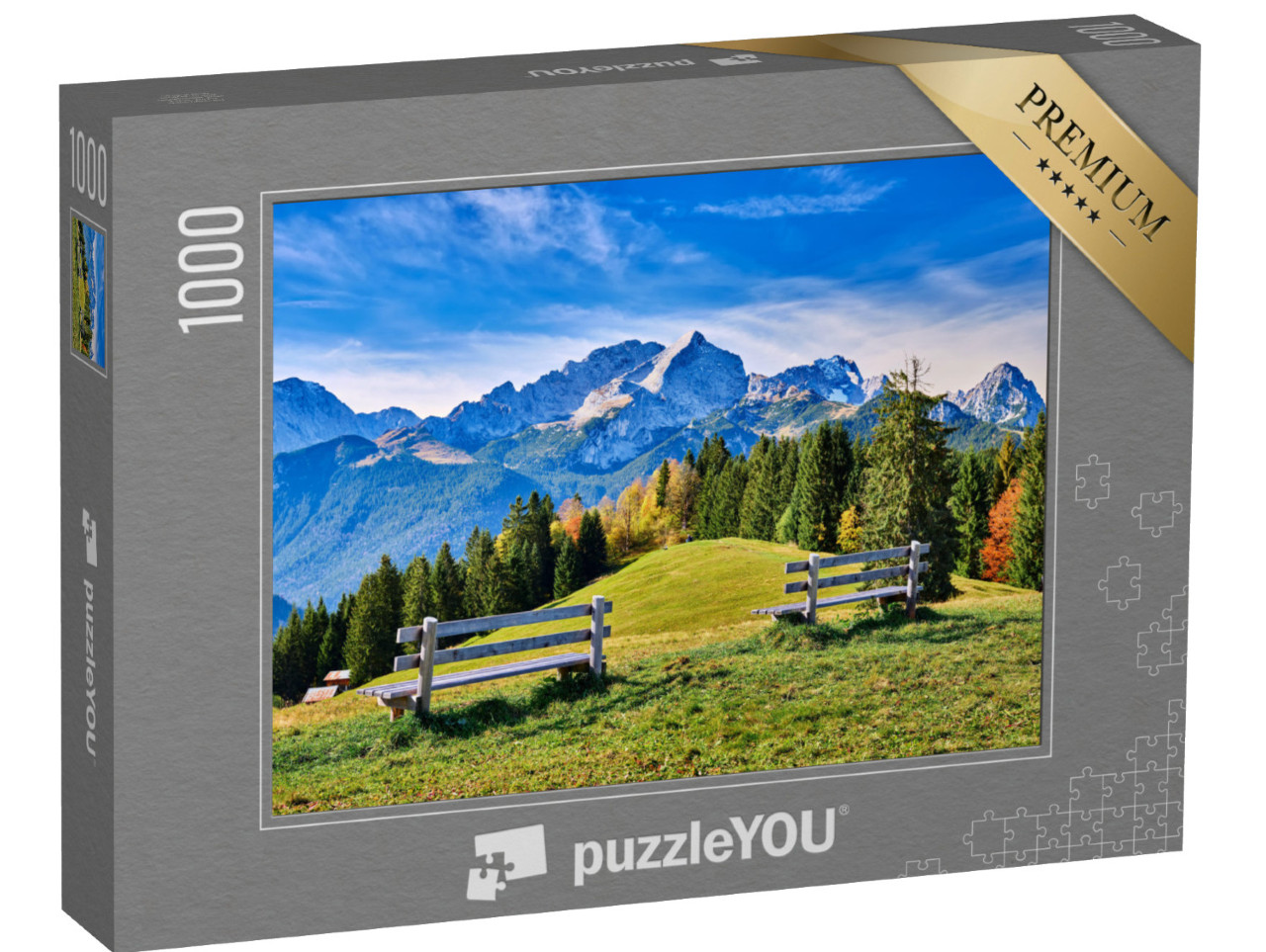 puzzle 1000 dílků „Pohled na Alpy v regionu Garmisch-Partenkirchen, Německo“