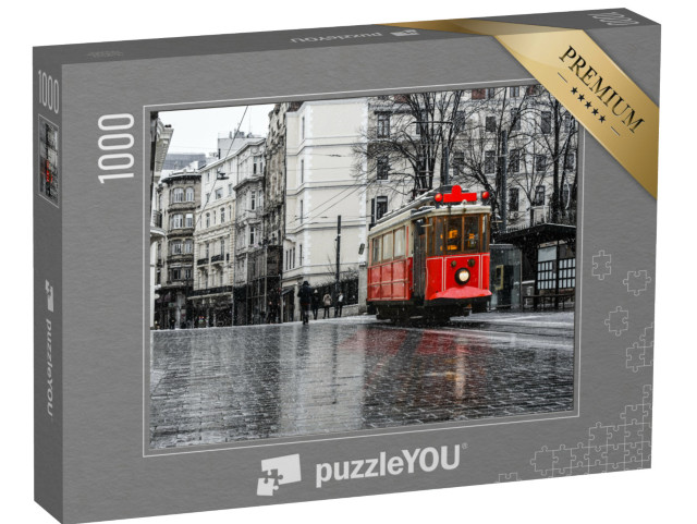 puzzle 1000 dílků „Nostalgická červená tramvaj v Istanbulu“